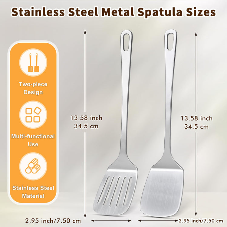 2 Pcs Stainless Steel Spatulas Set (2 Count)