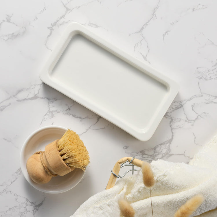 Glass Kitchen Soap Dispenser Set with Ceramic Tray (2 Count)