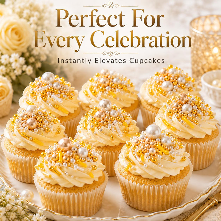Gold Pearl & Rod Sprinkles Mix (4.2 Ounce)