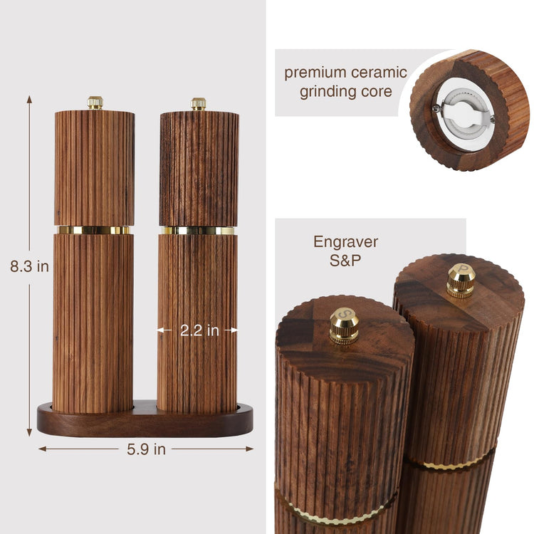 Wooden Salt and Pepper Grinder Set