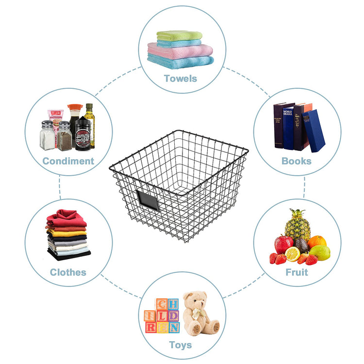 4 Pack【Extra Large】 Wire Handmade Storage Basket for Organizing Household Goods
