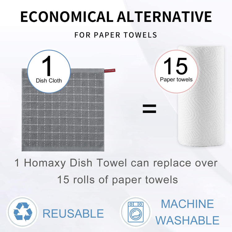 100% Cotton Terry Kitchen Dish Cloths (8 Count)