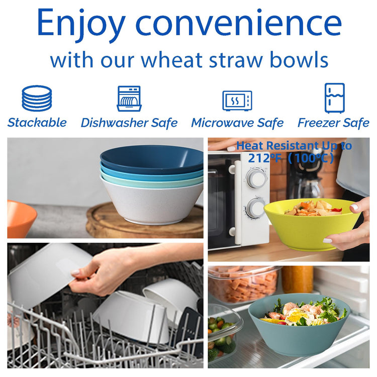 50 Oz Wheat Straw Bowls Set of 6