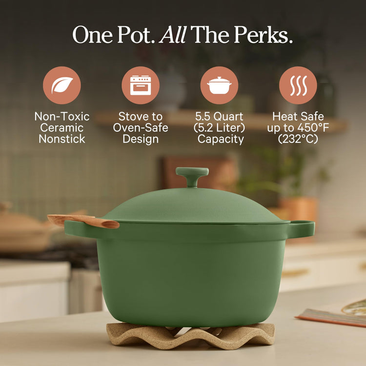Perfect Pot 5.5 Qt Nonstick Ceramic Pot & Dutch Oven with Lid