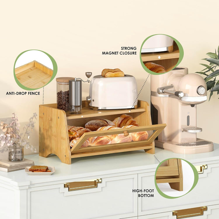 Bread Box for Kitchen Countertop