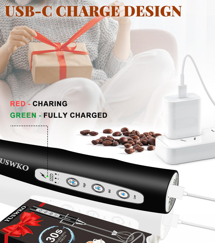 Handheld Milk Frother Wand for Coffee