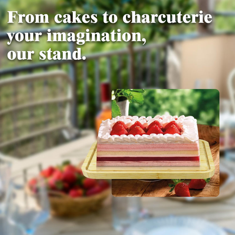Bamboo Cake Stand with Lid