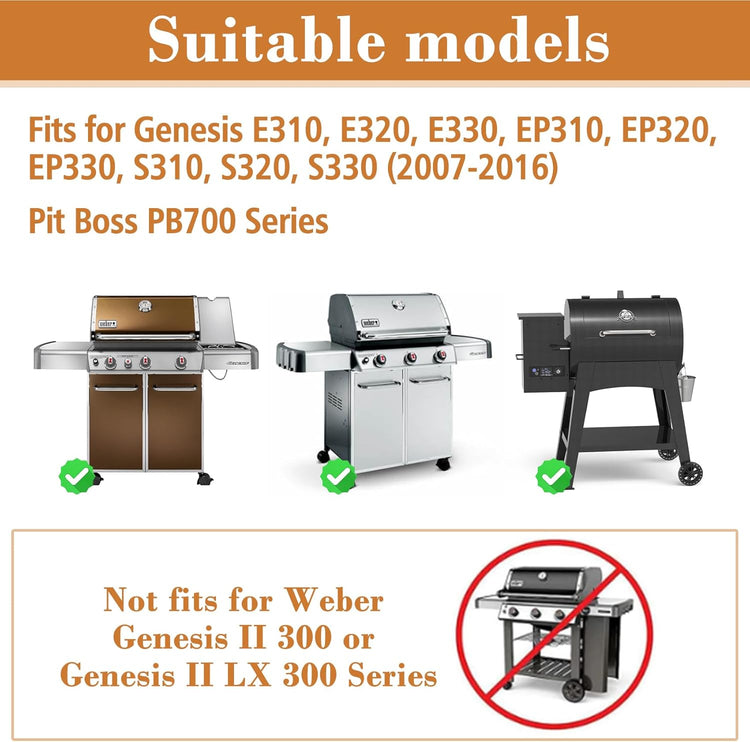 7524 Full Size Griddle Replacement Parts for Weber Genesis S310, E310, E320, S320, E330, S330, EP310, EP320, EP330, Carbon Steel Flat Top Grill Insert Parts with Handles for Weber Genesis 300 Series - Nestoria