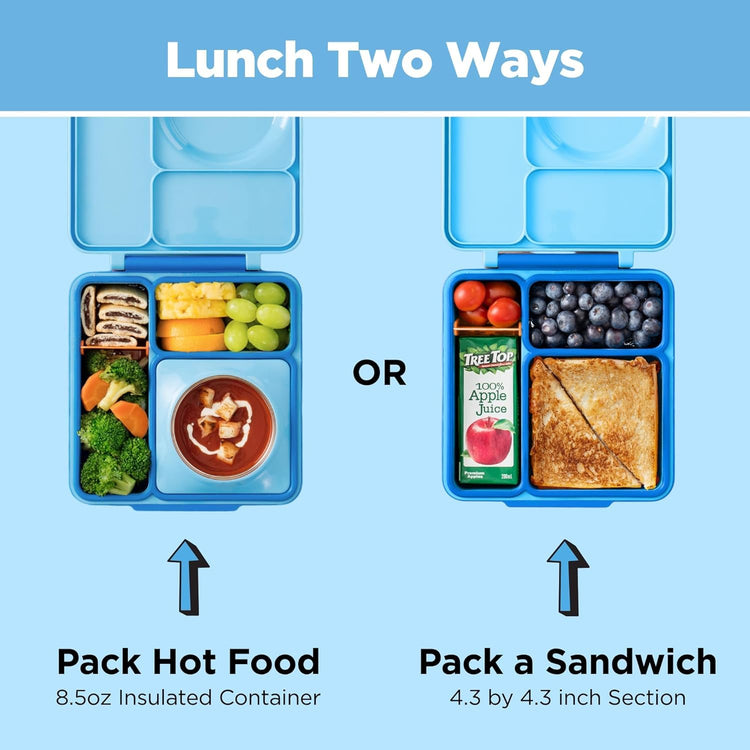 OmieBox Kids Insulated Leakproof Bento Lunch Box with Food Jar