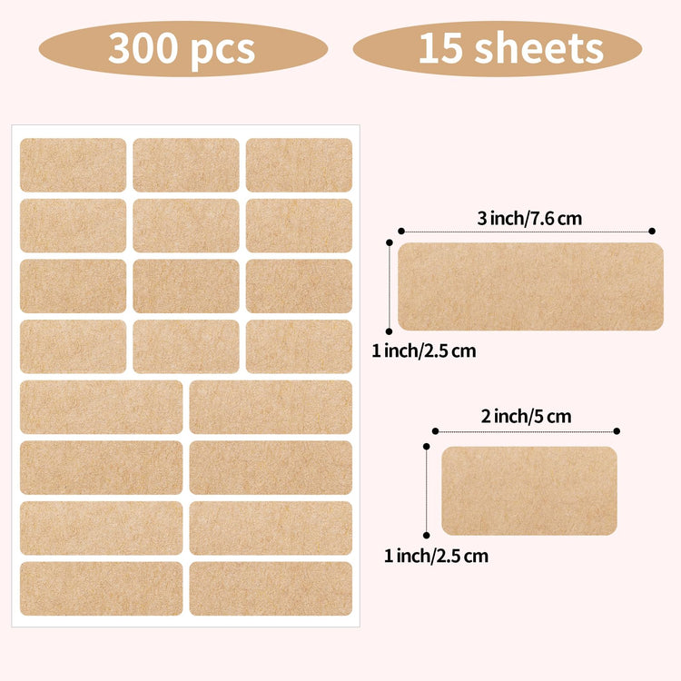 Kraft Label Stickers Removable Writable Gift Labels