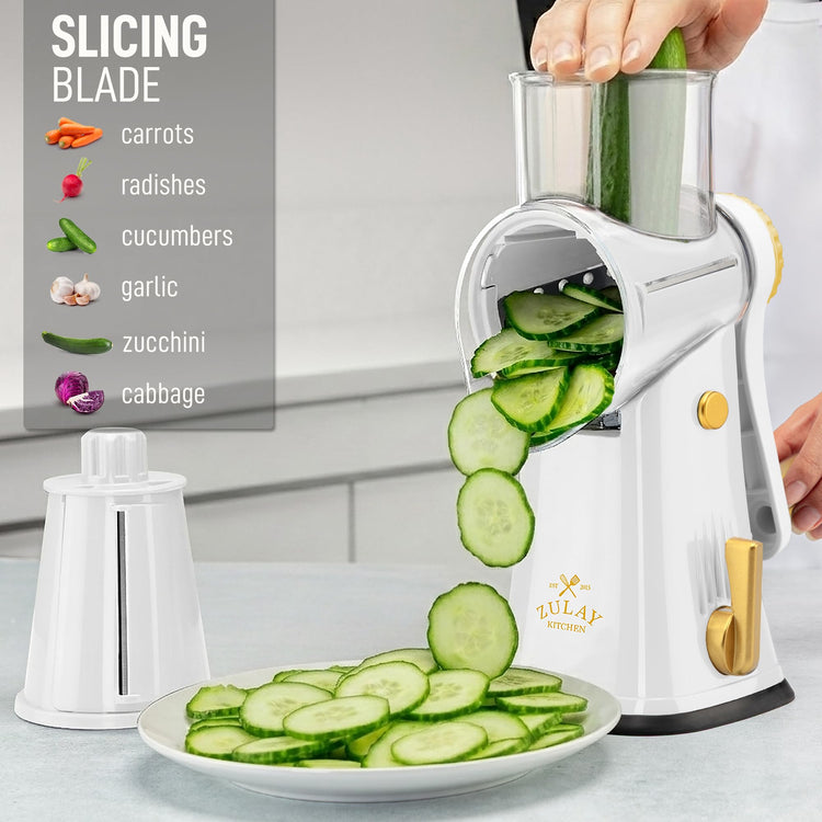 Rotary Cheese Grater 5 Blade Cheese Shredder