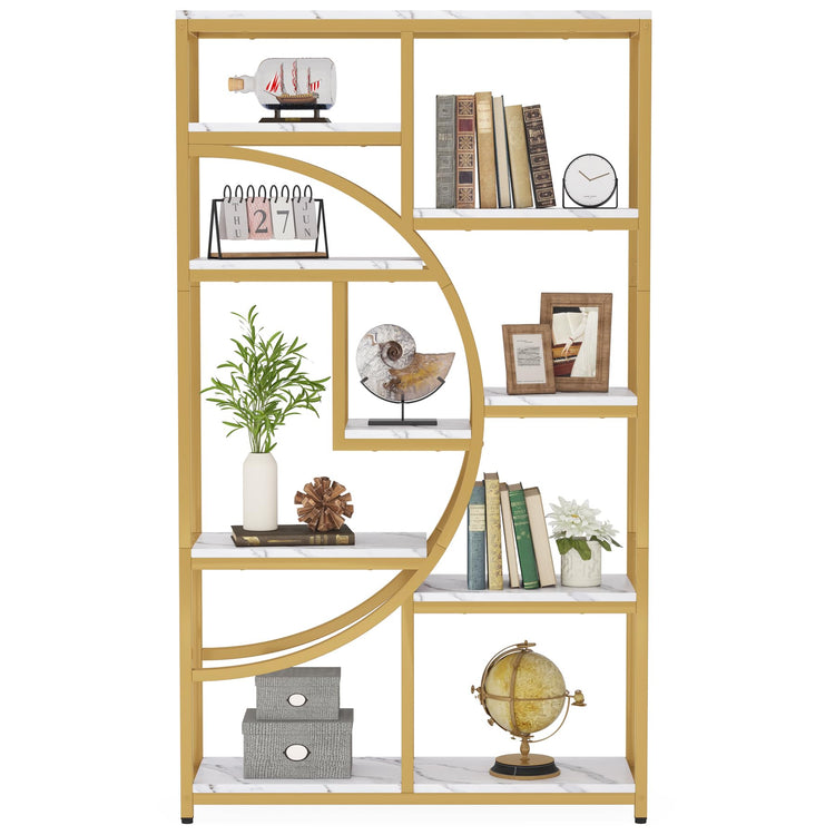Industrial Bookshelf Bookcase with 9 Open Shelf