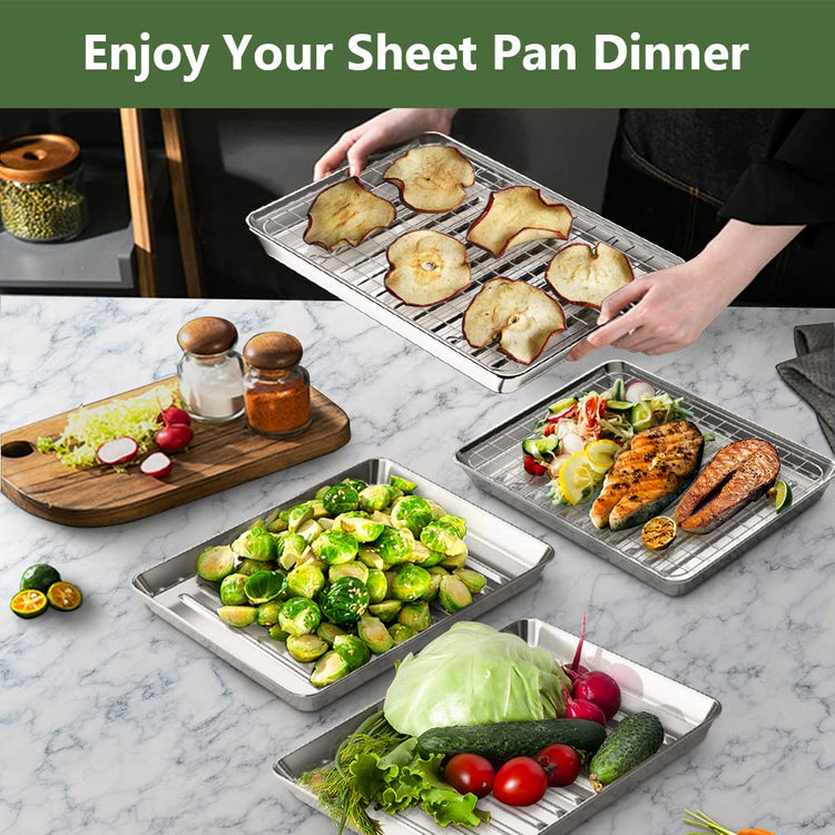 1 8 Baking Sheet Pan Cooling Rack Set