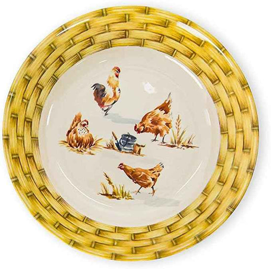 Tudor 16-Piece Premium Quality Round Porcelain Dinnerware Set, Service for 4 - Country Farmyard, See 10 Designs INSIDE!