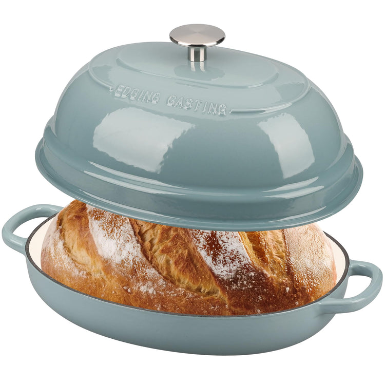 Enameled Oval Cast Iron Dutch Oven Pot with Lid