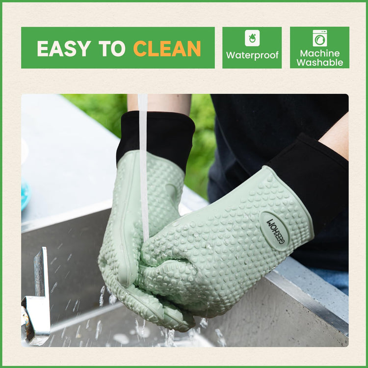 BBQ Gloves Heat Resistant Oven Mitts (2 Count)