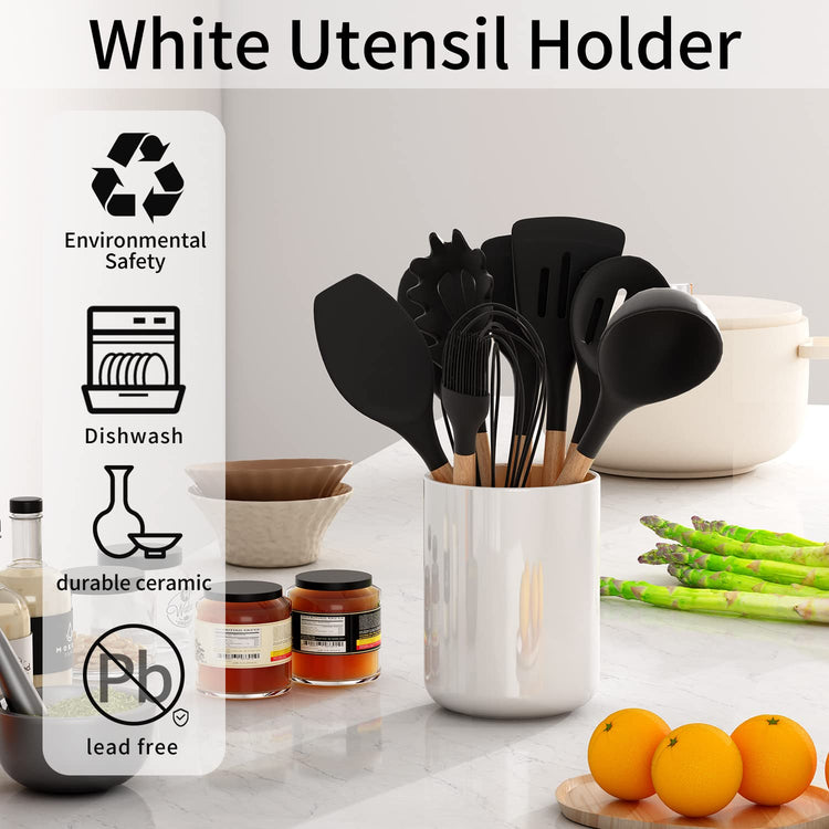 White utensil holder for Countertop