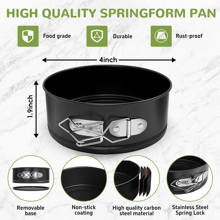 4 Inch Mini Springform Pan for Mini Cheesecake Pizza
