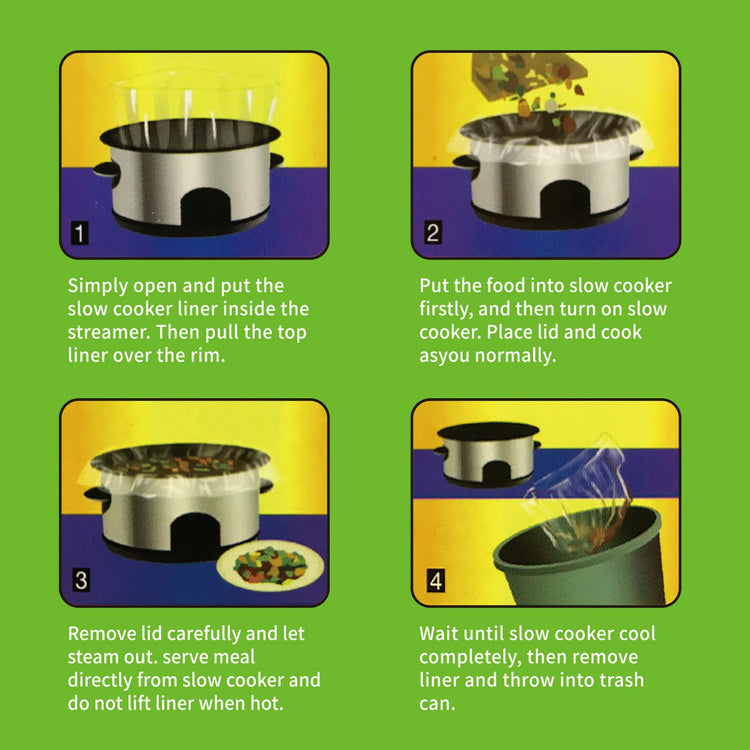 Slow Cooker Liners Disposable Cooking Bags Small Size Pot Liners Fit 1QT to 3QT Suitable for Oval & Round Pot