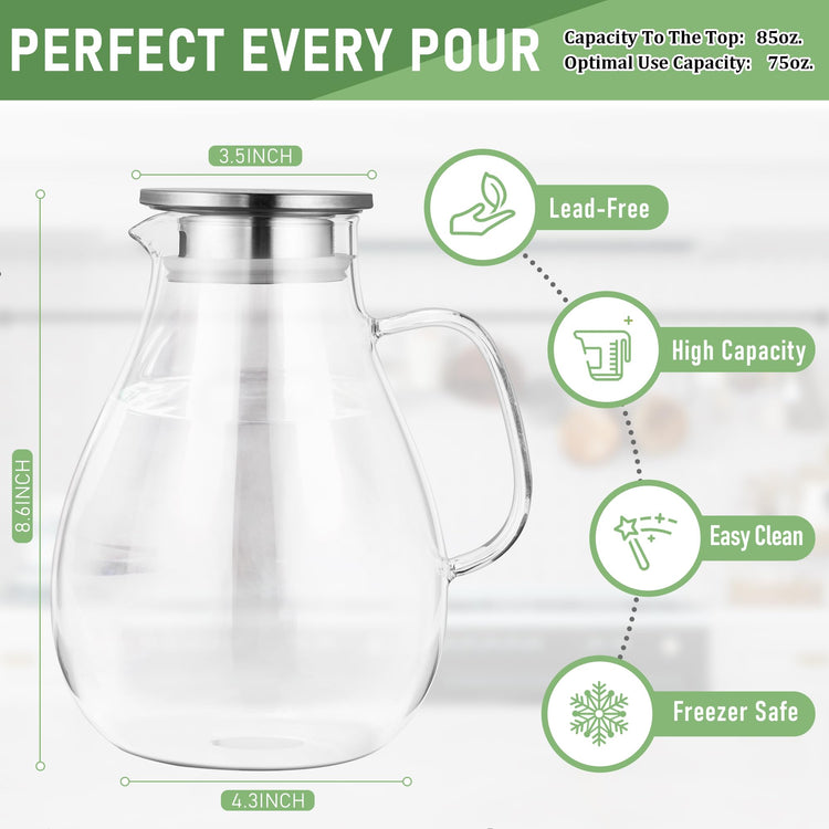 2.2 Liter 75oz Glass Pitcher