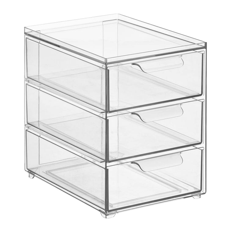 Plastic Stackable Organizer with 3 Drawers