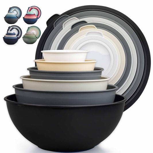 12 Piece Plastic Mixing Bowls with Leak (452.48 Count)
