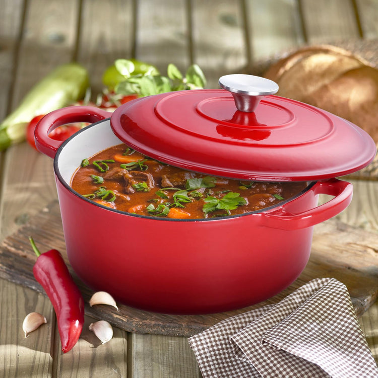 3 Qt Enameled Cast Iron Dutch Oven with Lid