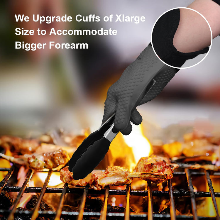BBQ Gloves Heat Resistant Oven Mitts (2 Count)