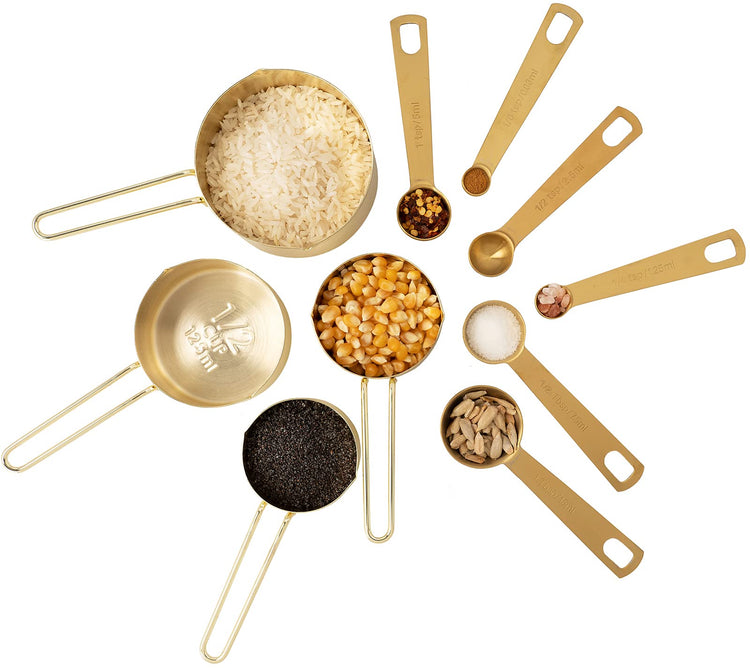 Gold Measuring Cups & Measuring Spoons 10