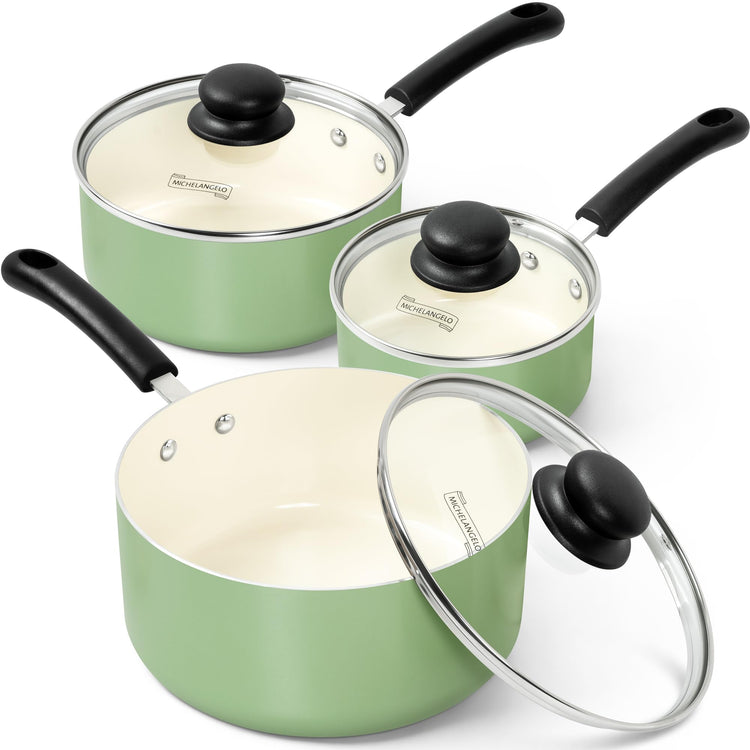 Nonstick Sauce Pan with Lid (3 Count)
