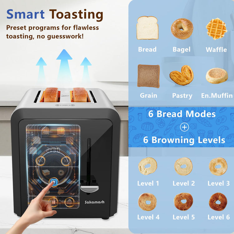 2 Slice Touchscreen Toaster with bagel function