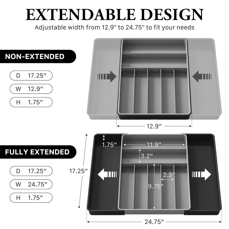 Expandable Kitchen Drawer Flatware Organizer