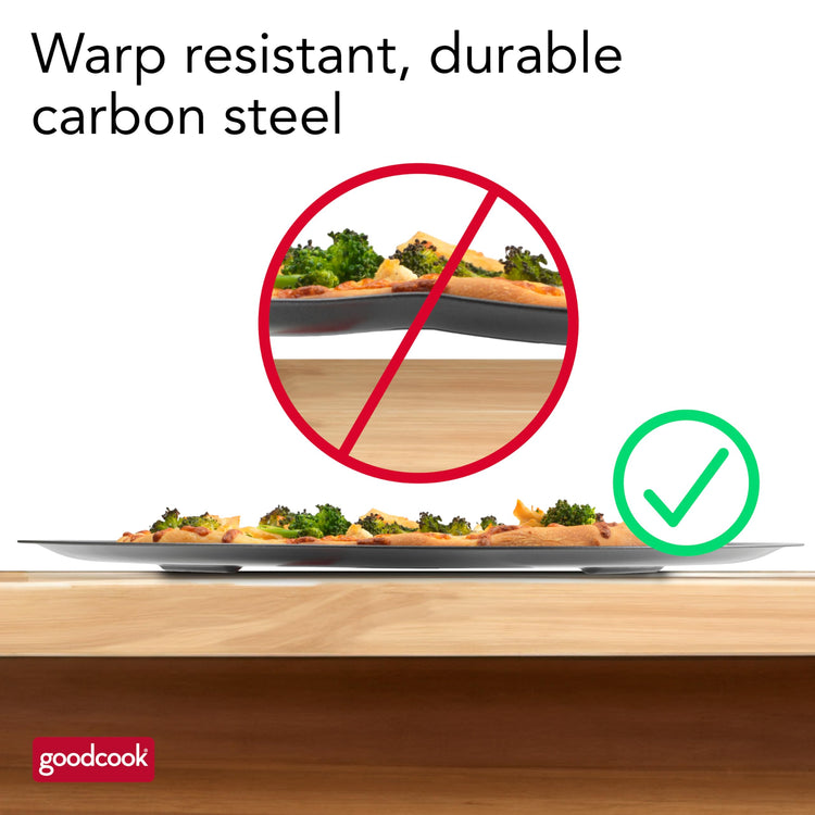 AirPerfect Insulated Nonstick Carbon Steel Pizza Pan with Cutting Guides