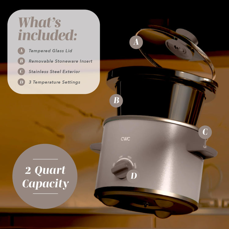 2QT Mini Electric Round Slow Cooker