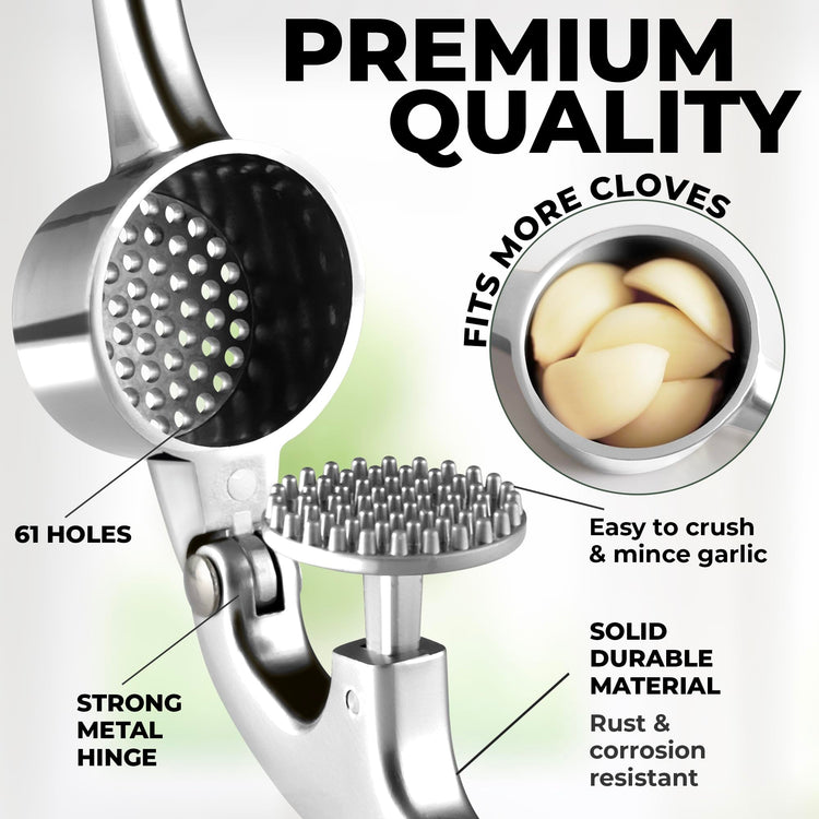 Large Premium Garlic Press Set