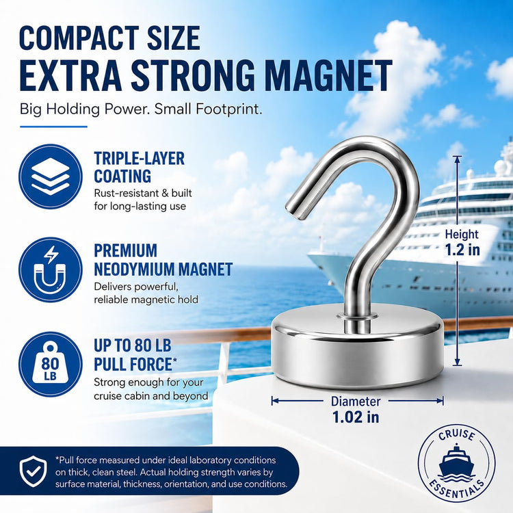 Magnetic Hooks Steel Tube Design for Cruise (10 Count)