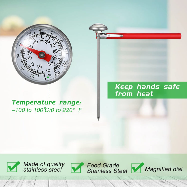 6 Pcs Stainless Steel Kitchen Dial Thermometer 5" (3 Count)