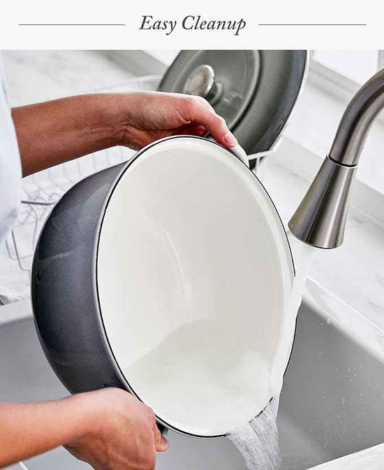 Merten & Storck 7QT Round Dutch Oven Casserole Pot with Lid, European Crafted Enameled Iron Stockpot, Induction & All Cooktops, Braising, Stews, Roasting, Slow Cooking, Sourdough, Cloud Gray