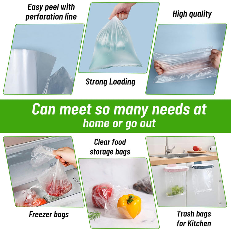 4 Rolls] 12" X 20" Plastic Produce Bags on a Roll (4 Count)