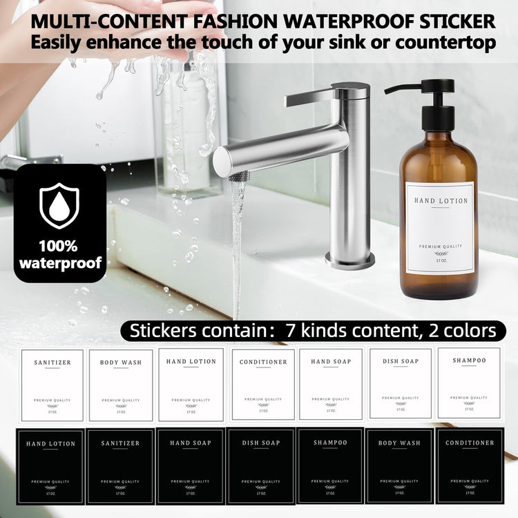 Amber Glass Soap Dispenser (2 Count)