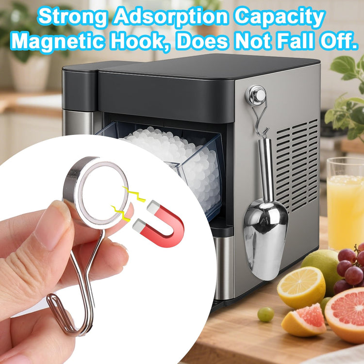 Stainless Steel Ice Scoop for Freezer with Magnetic Hook