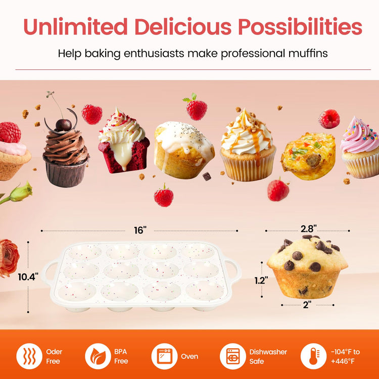 Silicone Muffin Pans for Baking 1 Pack