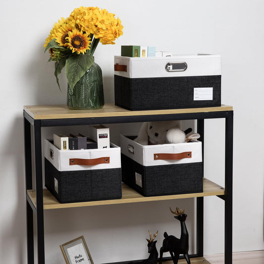 Foldable Storage Bins with Handles [3 (3 Count)