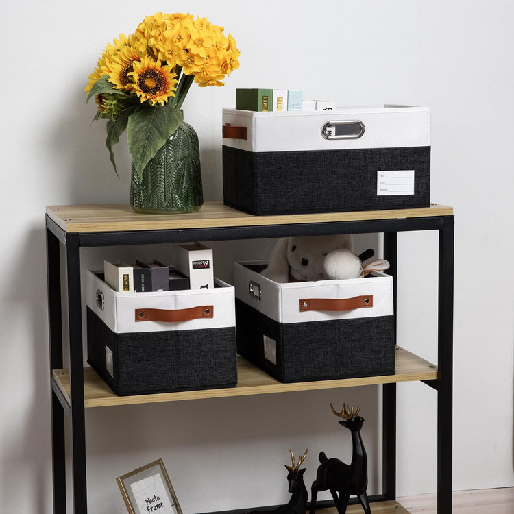 Foldable Storage Bins with Handles [3 (3 Count)
