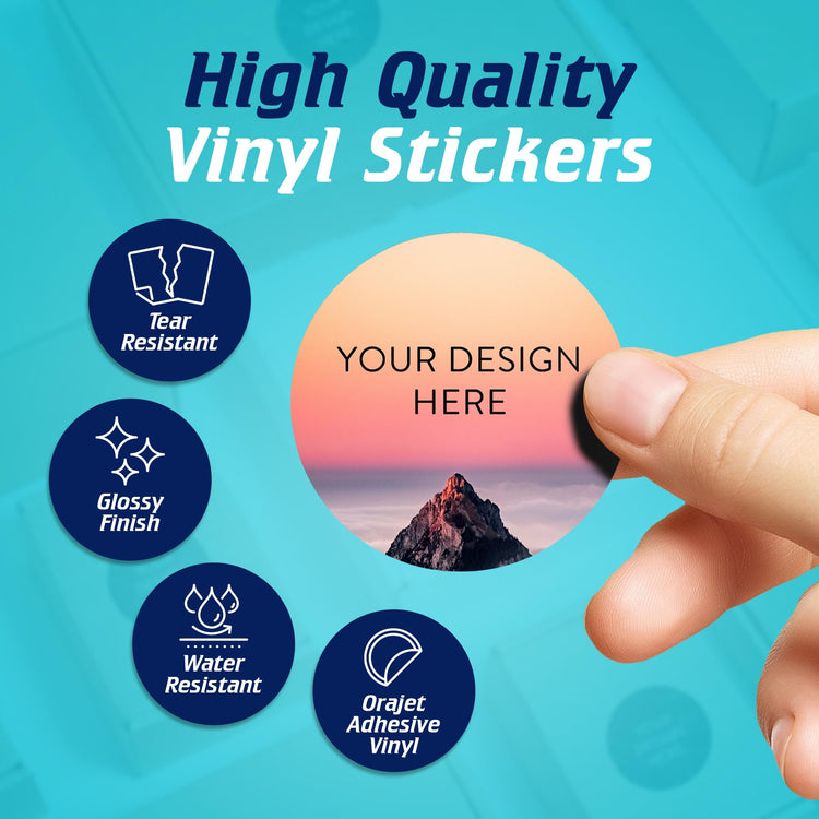 Custom Vinyl Stickers Your Image (100 Count)