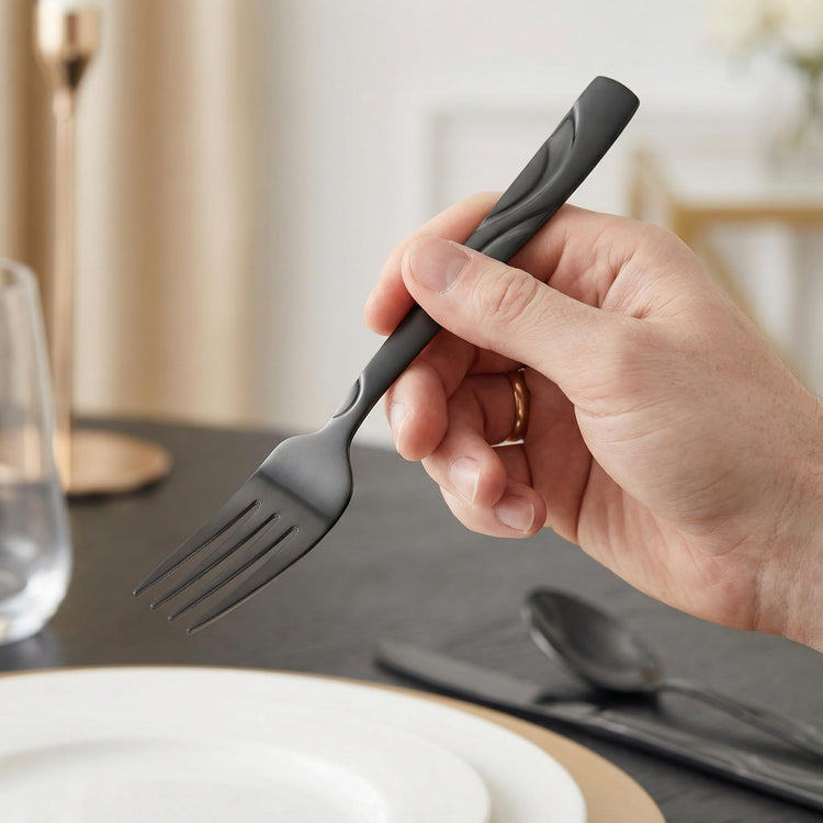 60 Piece Black Flatware Set for 12 (60 Count)