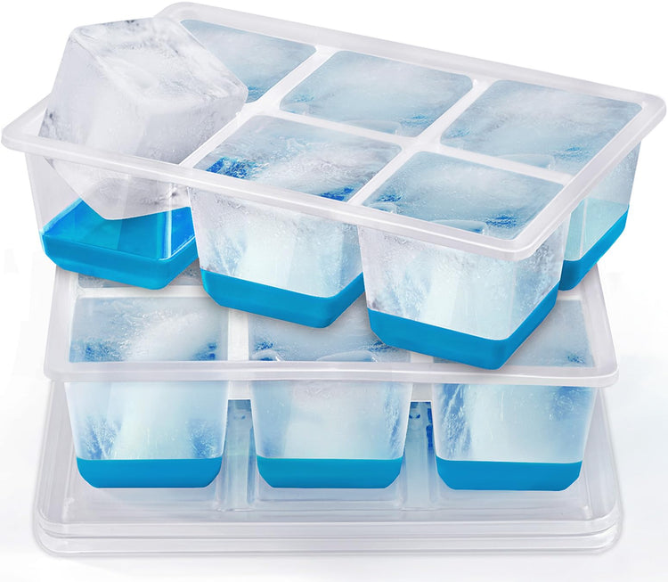 Silicone Ice Trays with Lids for Freezer (4 Count)