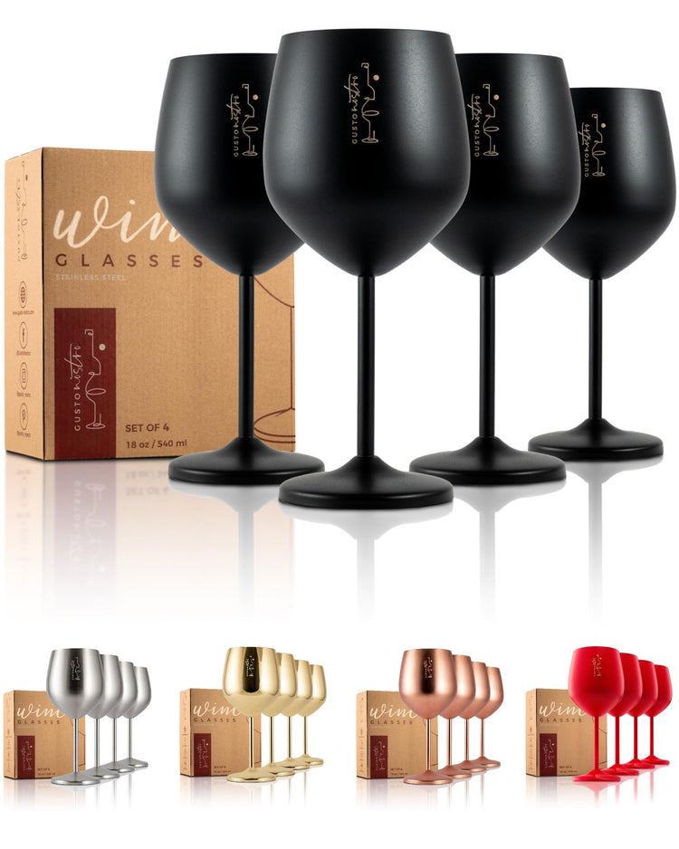 Stainless Steel Wine Glass (4 Count)