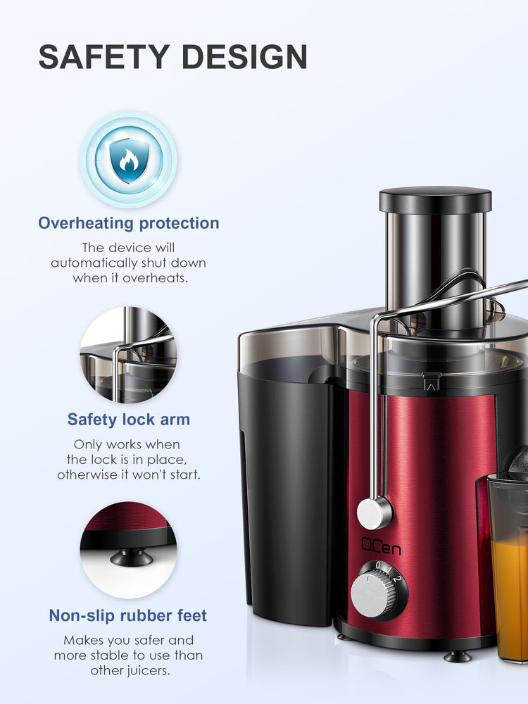 Juicer Machine 800W Centrifugal Juicer with Wide Mouth Feed Chute