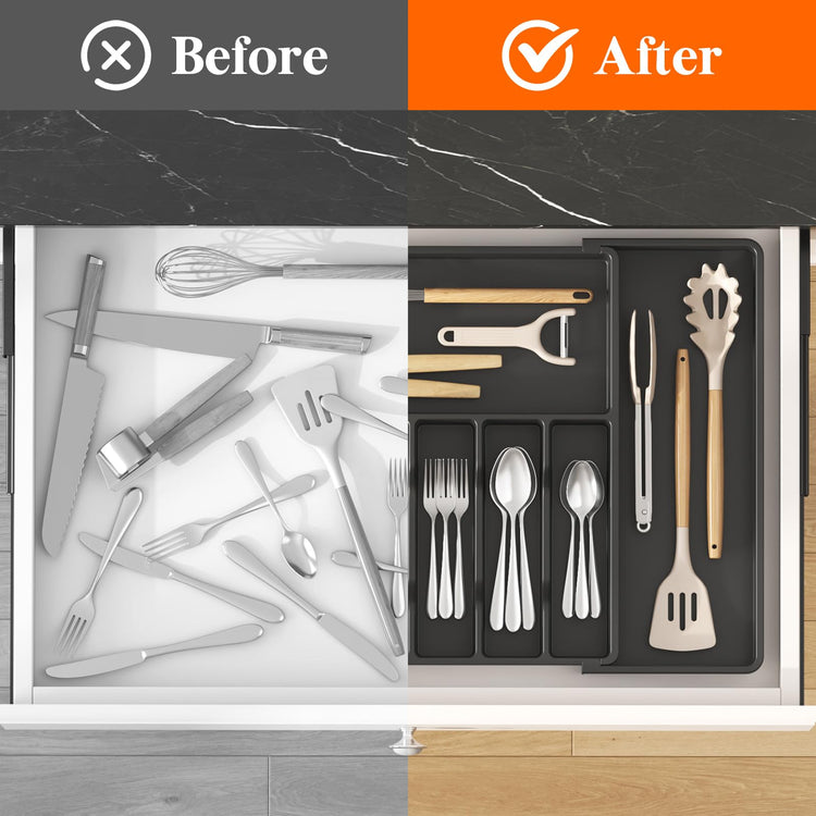 Extra Large Silverware Drawer Organizer